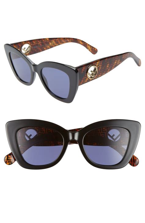 fendi 52mm square sunglasses|Fendi round 52mm sunglasses.